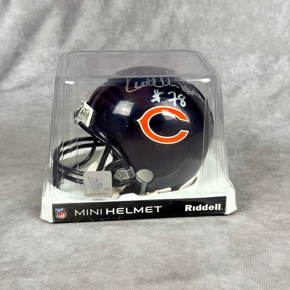 Chicago Bears Mini Helmet Signed Steve McMichael Keith Van Horne NFL 1985 READ